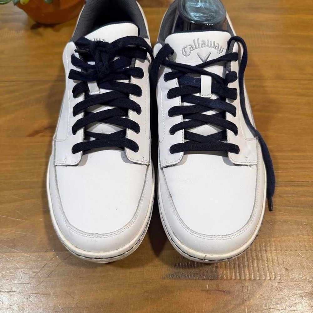 Callaway M336-01 White Leather Spikeless Golf Shoes Men's Wide Ortholite